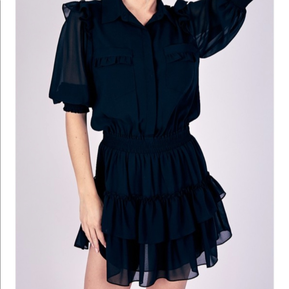 Black swingy dress